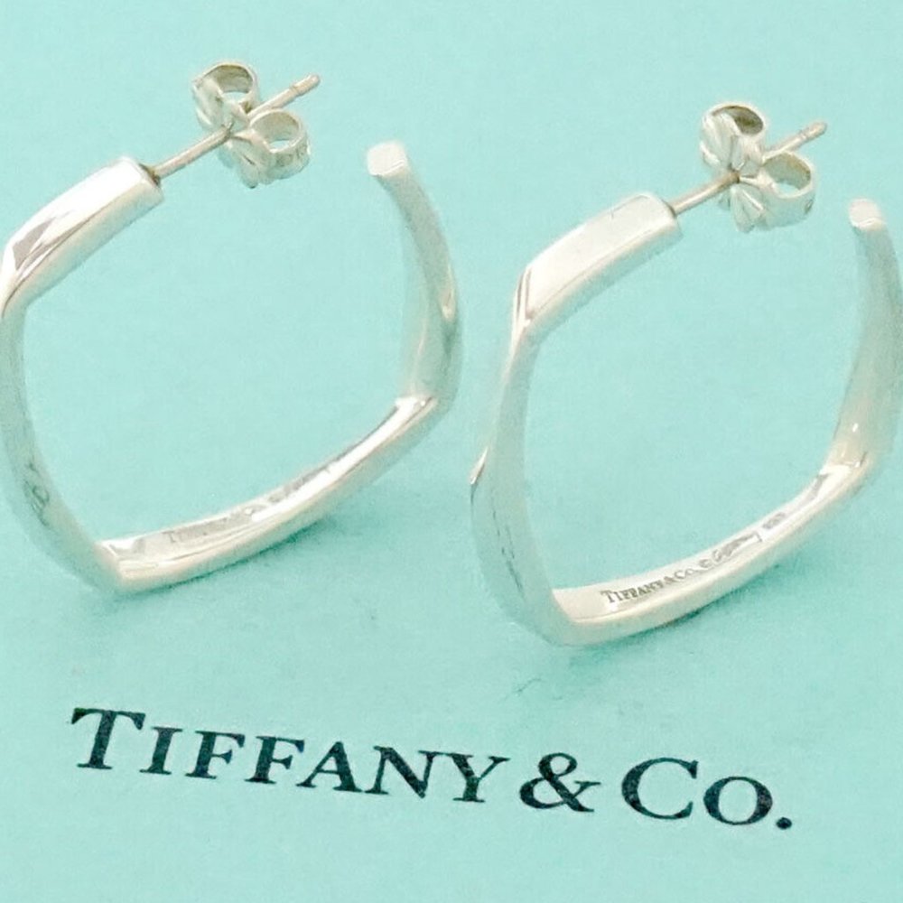 Tiffany & Co. Frank Gehry Torque Sterling Silver Earrings - Picture 2 of 4